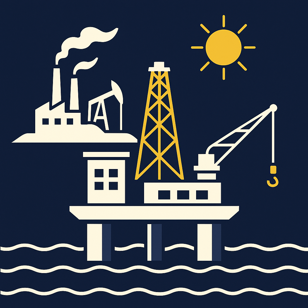 Ilustração do setor de Petróleo e Gás em Moçambique
